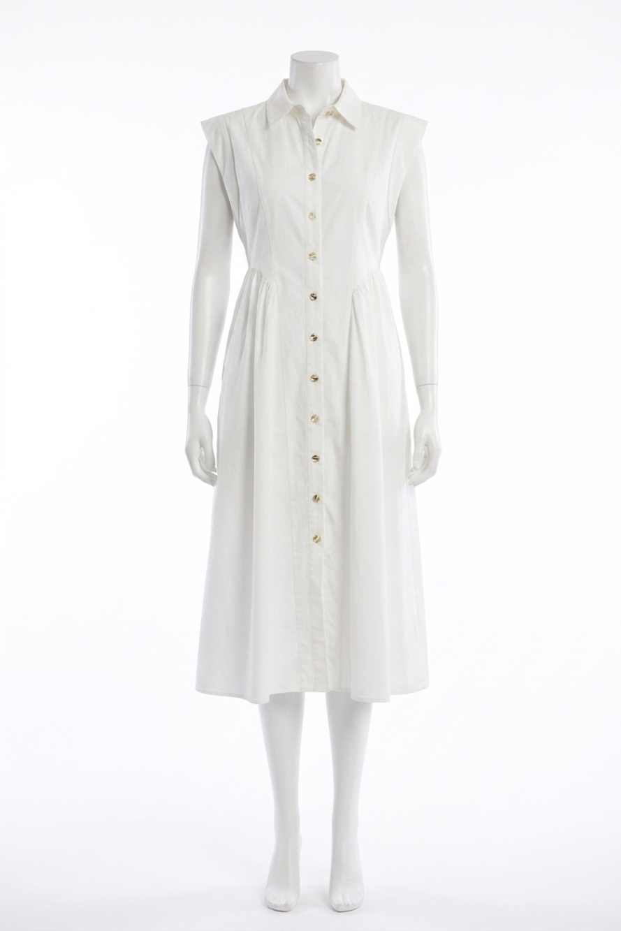 NEW ENTRO whitney midi dress in off white